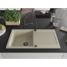 Mexen Leo chiuvetă de bucătărie din granit cu 1 compartiment, cu scurgător și baterie Duo, bej - 6501-69-671701-70-B