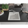 Mexen Vito chiuvetă de bucătărie din granit cu 1 compartiment și baterie Duo, alb - 6503-20-671701-07