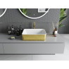 Mexen Catia chiuvetă pe blat 48 x 38 cm, albă/aurie model solzi - 21314808