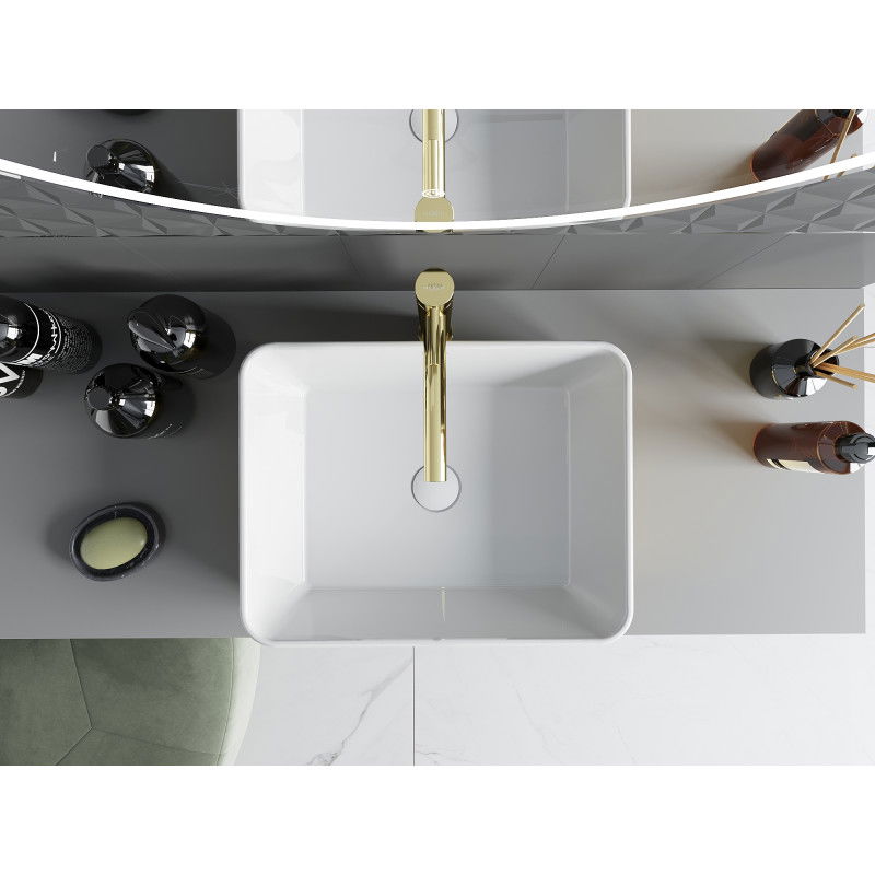 Mexen Catia lavoar pe blat 48 x 38 cm, alb/auriu model solzi - 21314808