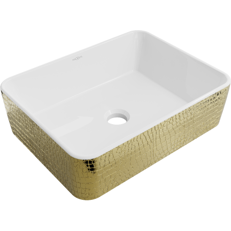 Mexen Catia lavoar pe blat 48 x 38 cm, alb/auriu model solzi - 21314808