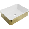 Mexen Catia chiuvetă de blat 48 x 38 cm, albă/aurie model solzi - 21314808