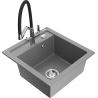 Mexen Vito 1-medencés gránit mosogató Duo konyhai csapteleppel, szürke - 6503-71-671701-07