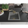 Mexen Vito chiuvetă de granit cu 1 compartiment, cu baterie de bucătărie Duo, gri - 6503-71-671701-57-G
