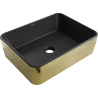 Mexen Catia chiuvetă deasupra blatului 48 x 37 cm, negru mat/model solzi aurii - 21314878