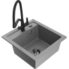 Mexen Vito 1-kamrás gránit mosogató Duo konyhai csapteleppel, szürke - 6503-71-671701-70-B