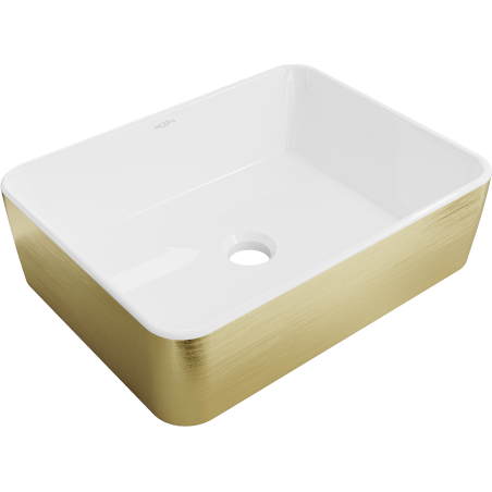 Mexen Catia chiuvetă pe blat 48 x 38 cm, albă/aurie model linii - 21314817