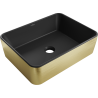 Mexen Catia chiuvetă de blat 48 x 37 cm, negru mat/model auriu linii - 21314877