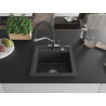 Mexen Vito chiuvetă de bucătărie din granit cu 1 compartiment și baterie Duo, negru cu stropi - 6503-76-671701-07