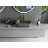Mexen Rita chiuvetă pe blat 45 x 32 cm, negru mat/auriu model carouri - 21084579