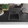 Mexen Vito Chiuvetă de granit cu 1 compartiment și baterie de bucătărie Duo, negru cu pete - 6503-76-671701-70-B