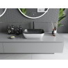 Mexen Rita chiuvetă de masă 45 x 32 cm, negru mat/argintiu model linii - 21084573