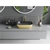 Mexen Rita chiuvetă de blat 45 x 32 cm, negru mat/auriu model linii - 21084577