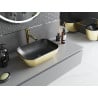 Mexen Rita chiuvetă de blat 45 x 32 cm, negru mat/auriu model linii - 21084577
