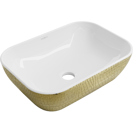 Mexen Rita lavoar pe blat 45 x 32 cm, alb/auriu cu model de solzi - 21084554