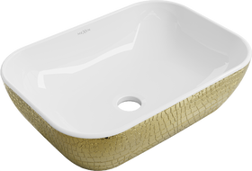 Mexen Rita lavoar pe blat 45 x 32 cm, alb/auriu cu model de solzi - 21084554
