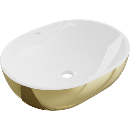 Mexen Viki lavoar deasupra blatului 48 x 35 cm, alb/auriu - 21054806