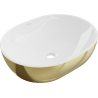 Mexen Viki lavoar deasupra blatului 48 x 35 cm, alb/auriu - 21054806