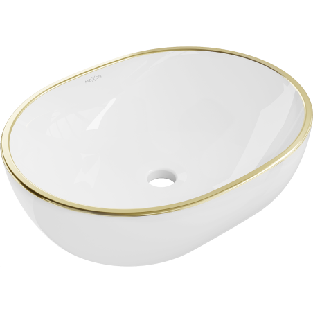 Mexen Viki chiuvetă de blat 48 x 35 cm, albă/aurie - 21054805