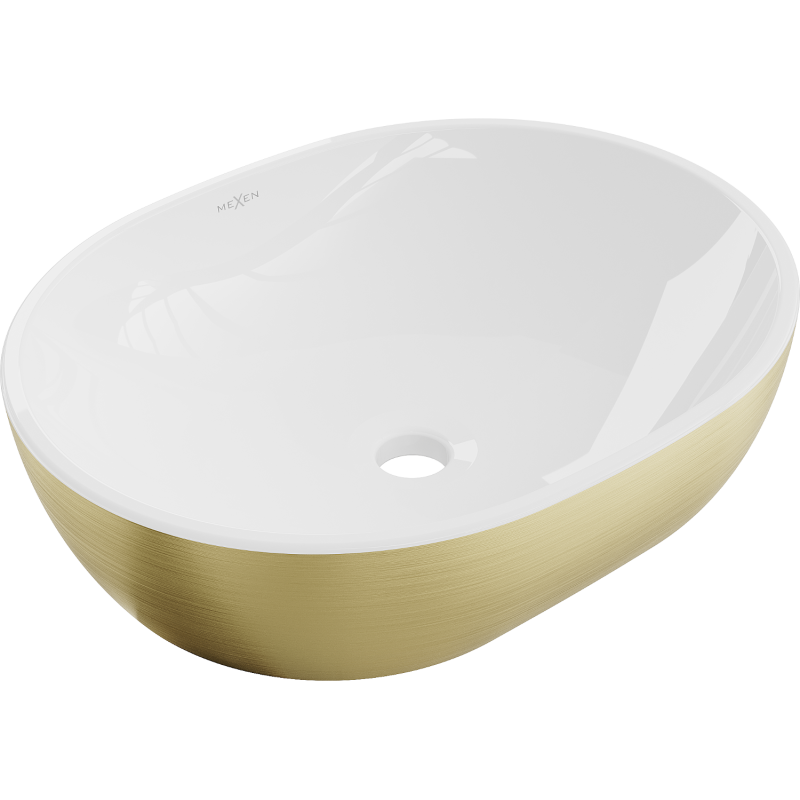 Mexen Viki lavoar pe blat 48 x 35 cm, alb/auriu model linii - 21054817