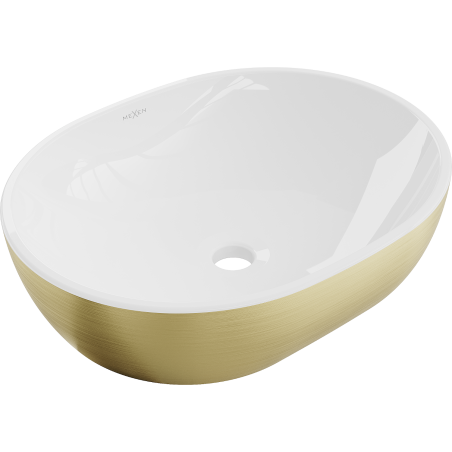 Mexen Viki lavoar pe blat 48 x 35 cm, alb/auriu model linii - 21054817