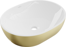 Mexen Viki lavoar pe blat 48 x 35 cm, alb/auriu model linii - 21054817