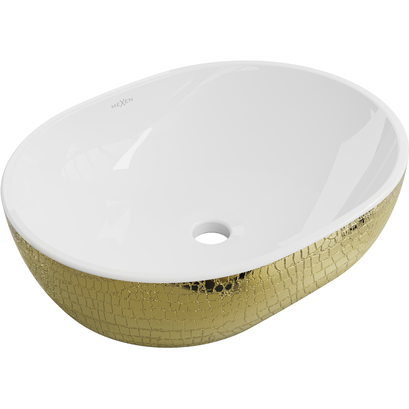 Mexen Viki lavoar pe blat 48 x 35 cm, alb/auriu model solz - 21054808