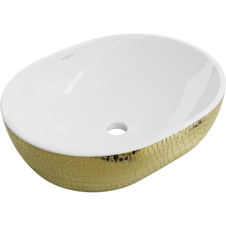 Mexen Viki lavoar pe blat 48 x 35 cm, alb/auriu model solz - 21054808