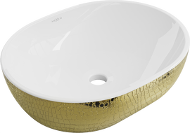 Mexen Viki lavoar pe blat 48 x 35 cm, alb/auriu model solz - 21054808
