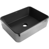 Mexen Catia chiuvetă pe blat 48 x 37 cm, Negru mat/argintie model tip solzi - 21314872