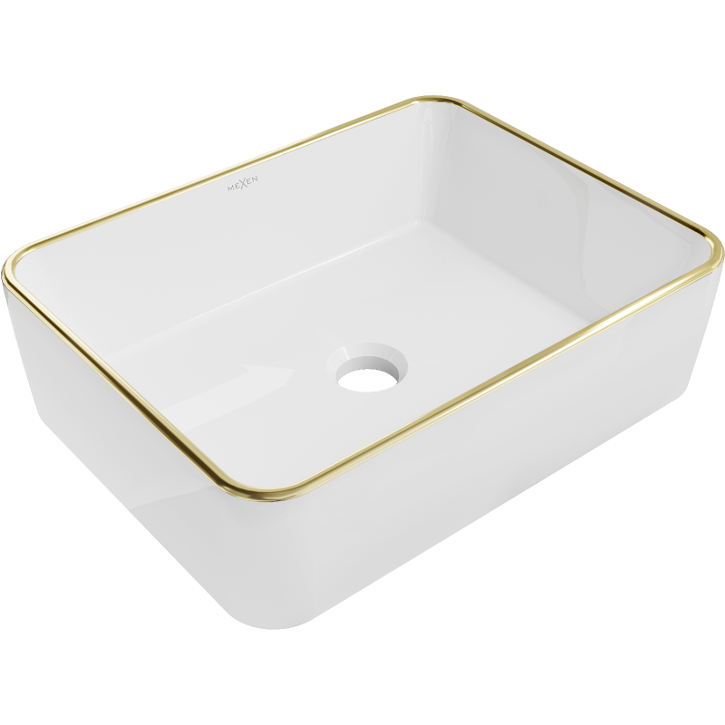 Mexen Catia lavoar pe blat 48 x 37 cm, alb/auriu margine - 21314805