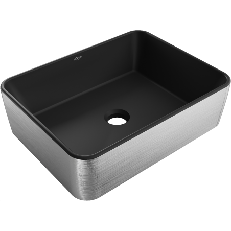 Mexen Catia chiuvetă de suprafață 48 x 37 cm, negru mat/model argintiu linii - 21314873