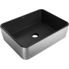 Mexen Catia chiuvetă de blat 48 x 37 cm, negru mat/model argintiu linii - 21314873