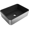 Mexen Catia pultra szerelhető mosdókagyló 48 x 37 cm, fekete matt/ezüst vonal mintával - 21314873