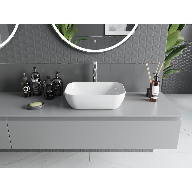 Mexen Rita munkalapra helyezett mosdó 45 x 32 cm, fehér - 21084500