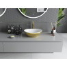 Mexen Elza chiuvetă de blat 40 x 33 cm, albă/auriu model solzi - 21014008