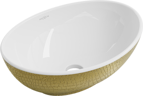 Mexen Elza lavoar pe blat 40 x 33 cm, alb/auriu model solzi - 21014008