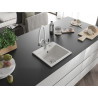 Mexen Milo chiuvetă de granit cu 1 compartiment cu baterie de bucătărie Duo, albă - 6505-20-671701-02