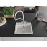 Mexen Milo chiuvetă de granit cu 1 compartiment și baterie de bucătărie Duo, Albă - 6505-20-671701-02