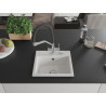 Mexen Milo chiuvetă de granit cu 1 compartiment cu baterie de bucătărie Duo, albă - 6505-20-671701-07