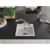 Mexen Milo chiuvetă de bucătărie granit 1-cu compartiment cu baterie Duo, albă - 6505-20-671701-07-B