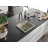 Mexen Milo chiuvetă de granit cu 1 compartiment și baterie de bucătărie Duo, Bej - 6505-69-671701-07-B