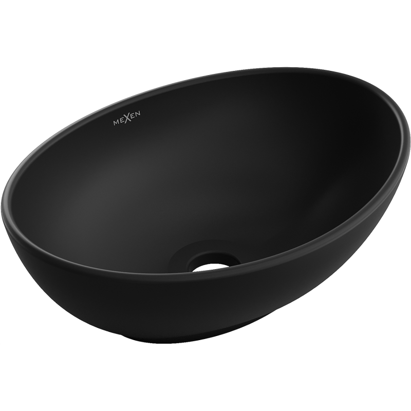 Mexen Elza 40 x 33 cm-es pultra helyezhető mosdókagyló, fekete matt - 21014085