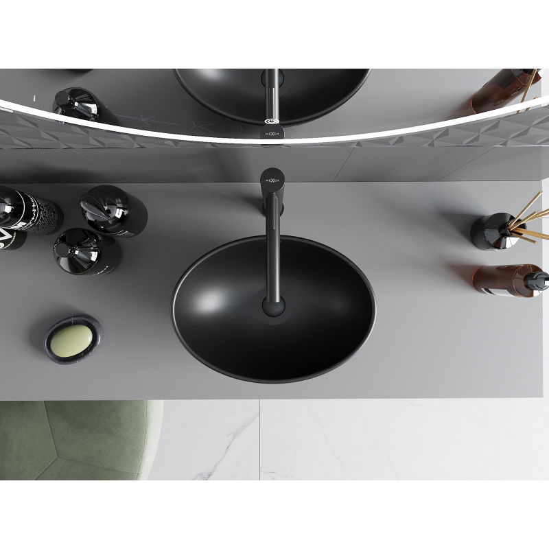 Mexen Elza 40 x 33 cm-es pultra helyezhető mosdókagyló, fekete matt - 21014085