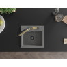 Mexen Milo chiuvetă de bucătărie din granit cu 1 compartiment cu baterie de bucătărie Duo, gri - 6505-71-671701-57-B