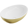 Mexen Elza countertop mosdó 40 x 33 cm, fehér/arany vonal minta - 21014017