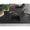 Mexen Milo chiuvetă de granit cu 1 compartiment cu baterie de bucătărie Duo, negru/argintiu metalic - 6505-73-671701-57-B