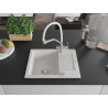 Mexen Enzo chiuvetă granit 1-cameră cu scurgător și baterie de bucătărie Duo, alb - 6506-20-671701-02