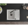 Mexen Enzo chiuvetă de bucătărie din granit cu 1 cuvă cu scurgător și baterie Duo, alb - 6506-20-671701-07-B