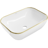 Mexen Rita 45 x 32 cm méretű pultra szerelhető mosdó, fehér/arany perem - 21084505